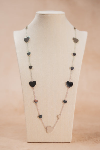 Halskette mit Herzen, silber