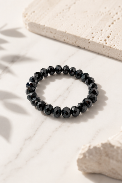Kristall-Armband, schwarz