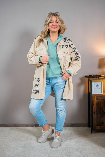 Trendige Jacke, beige