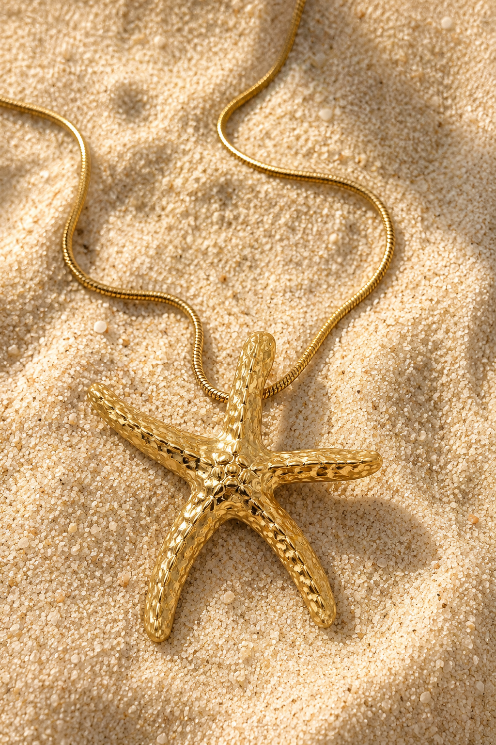 Elegante Halskette mit Seestern-Anhänger, Gold
