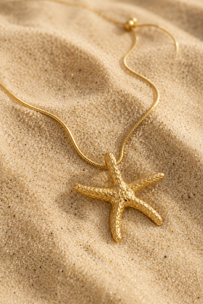 Elegante Halskette mit Seestern-Anhänger, Gold