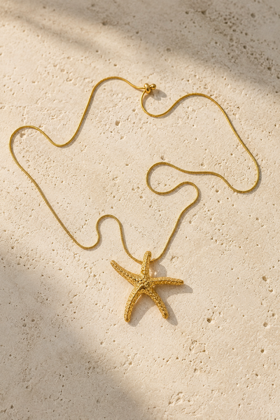 Elegante Halskette mit Seestern-Anhänger, Gold