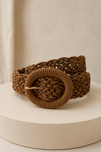 Boho Flechtgürtel, mocca