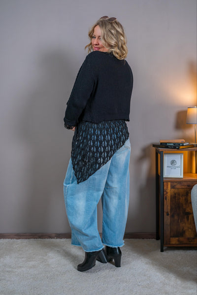 Kurze Strickjacke, schwarz