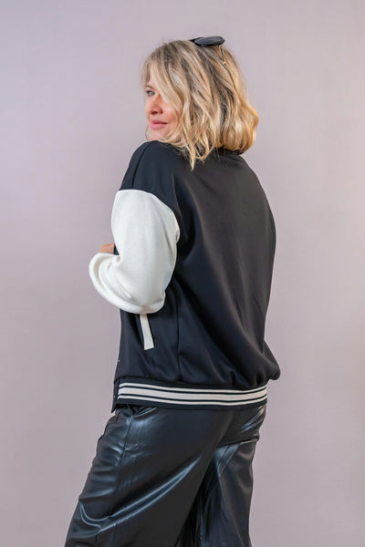 Collegejacke "Varsity", schwarz/creme