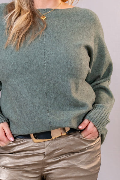 Strickpullover "Easy Shape", khaki