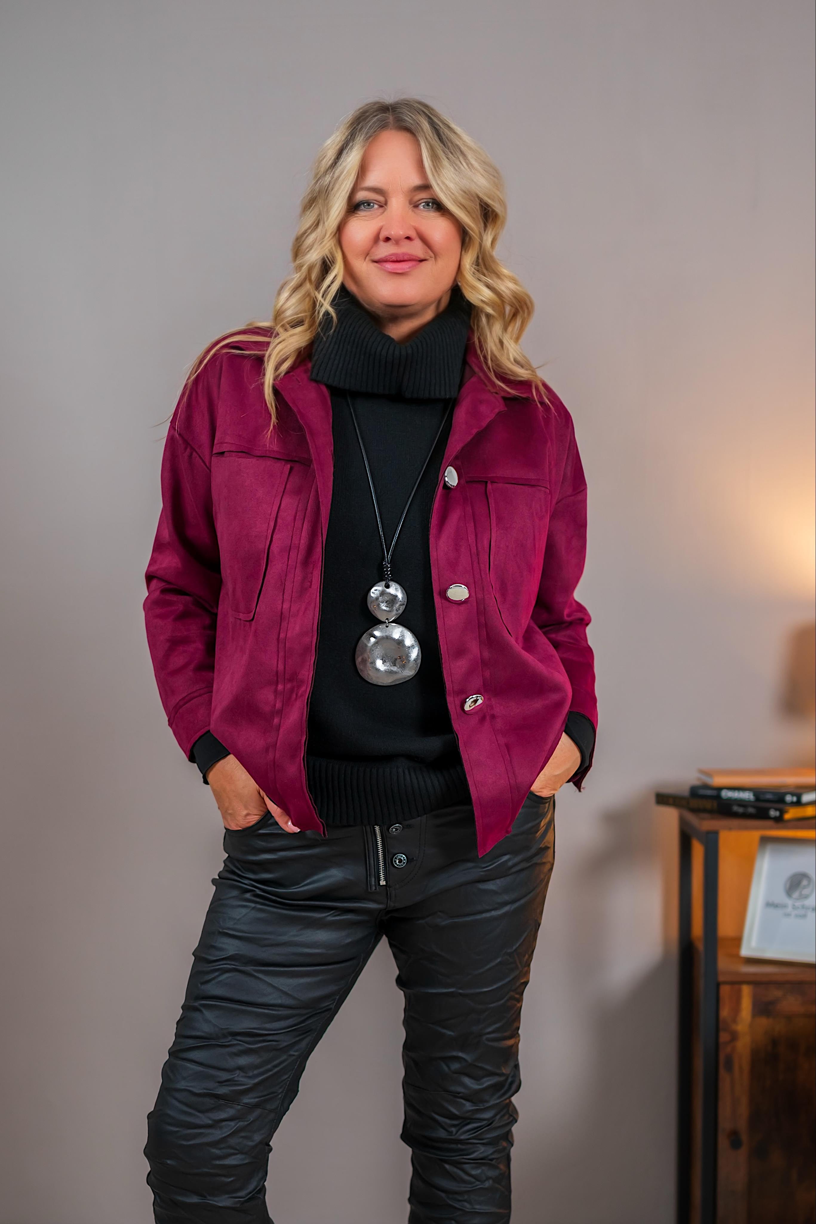 Weiche Hemdjacke, bordeaux