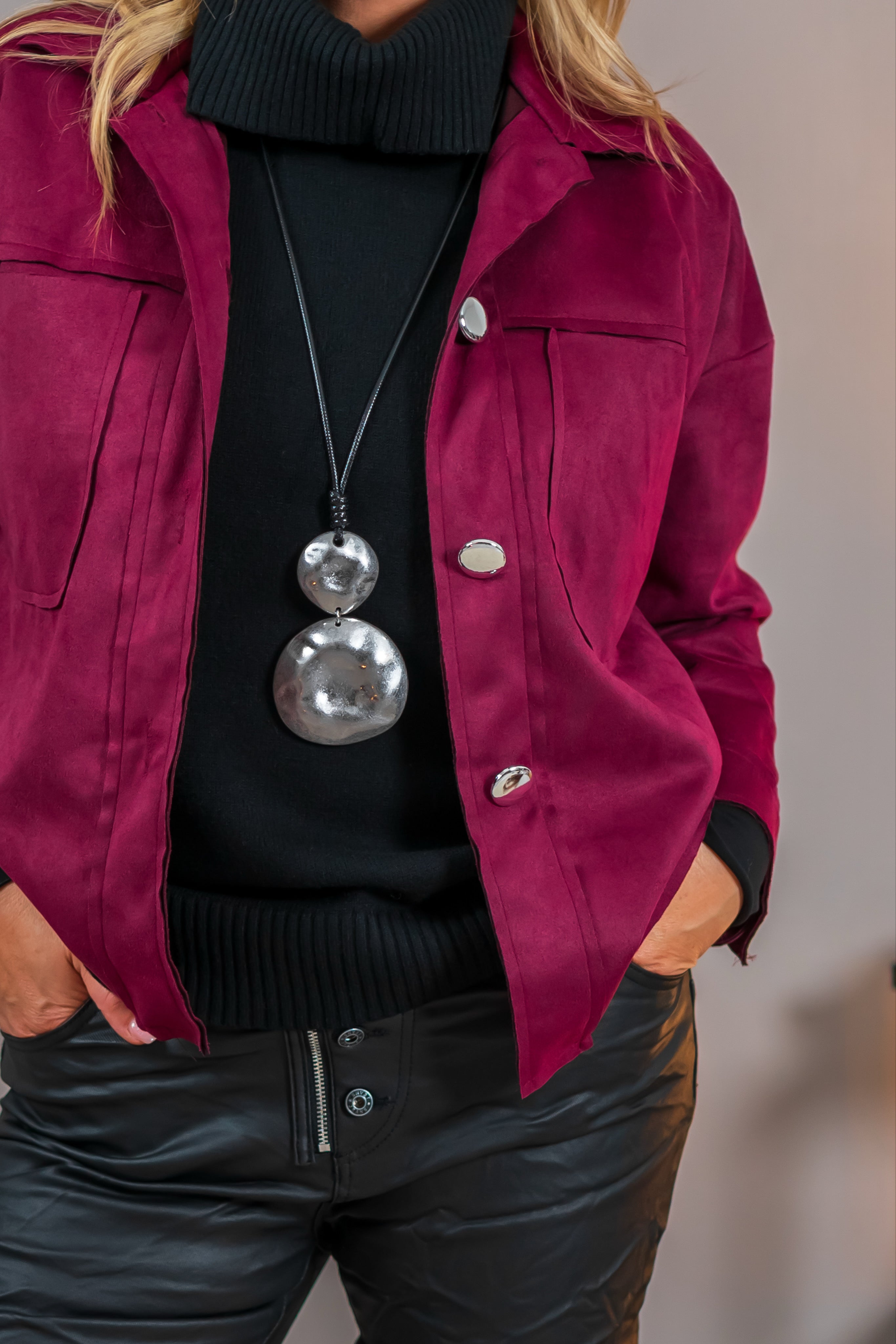 Weiche Hemdjacke, bordeaux