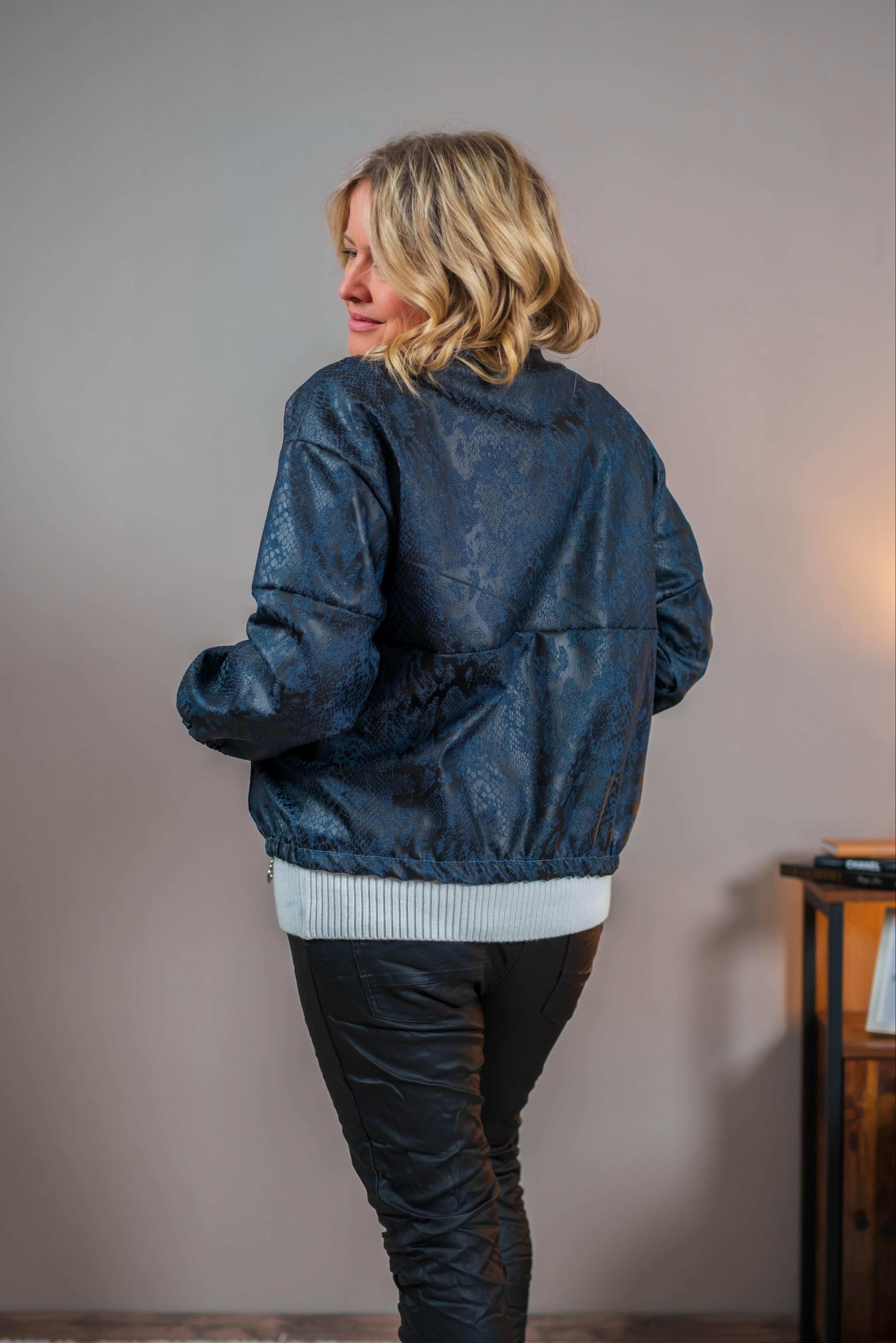 Blousonjacke in Bomber-Optik, dunkelblau