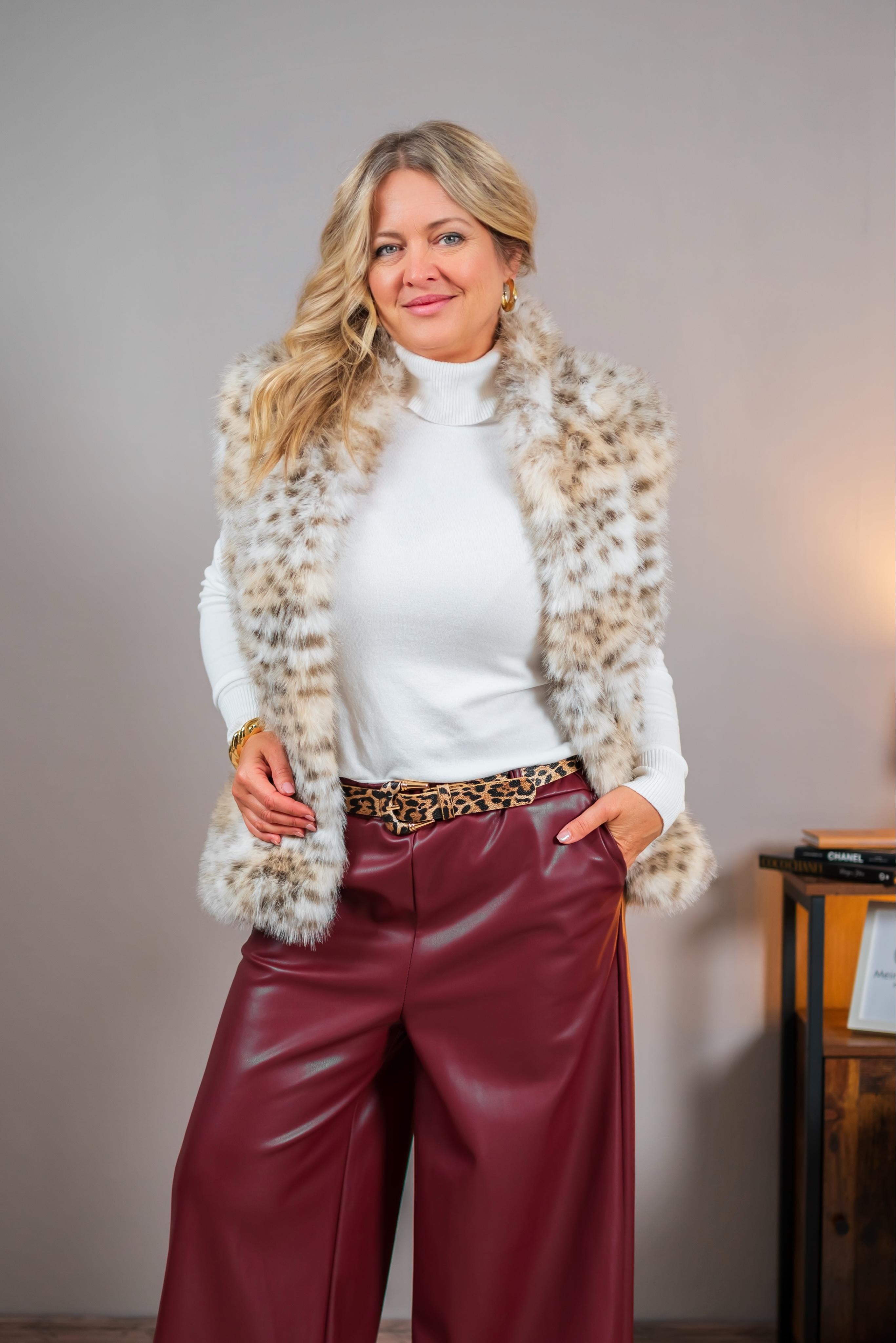Fake-Fur Weste im Animal-Look