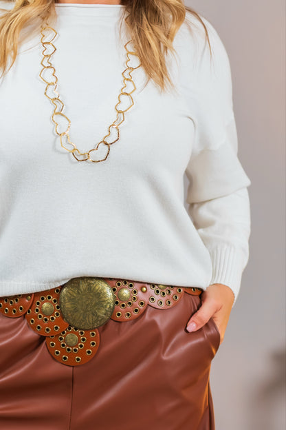 Weicher Strickpullover, creme