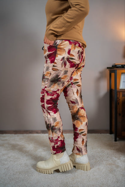 Stretchhose mit Allover-Blumenprint