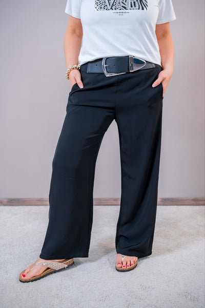 Leichte Stoffhose, schwarz