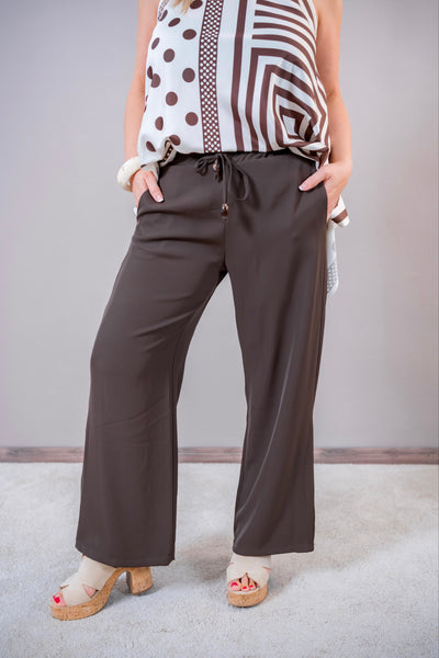 Leichte Stoffhose, schokobraun