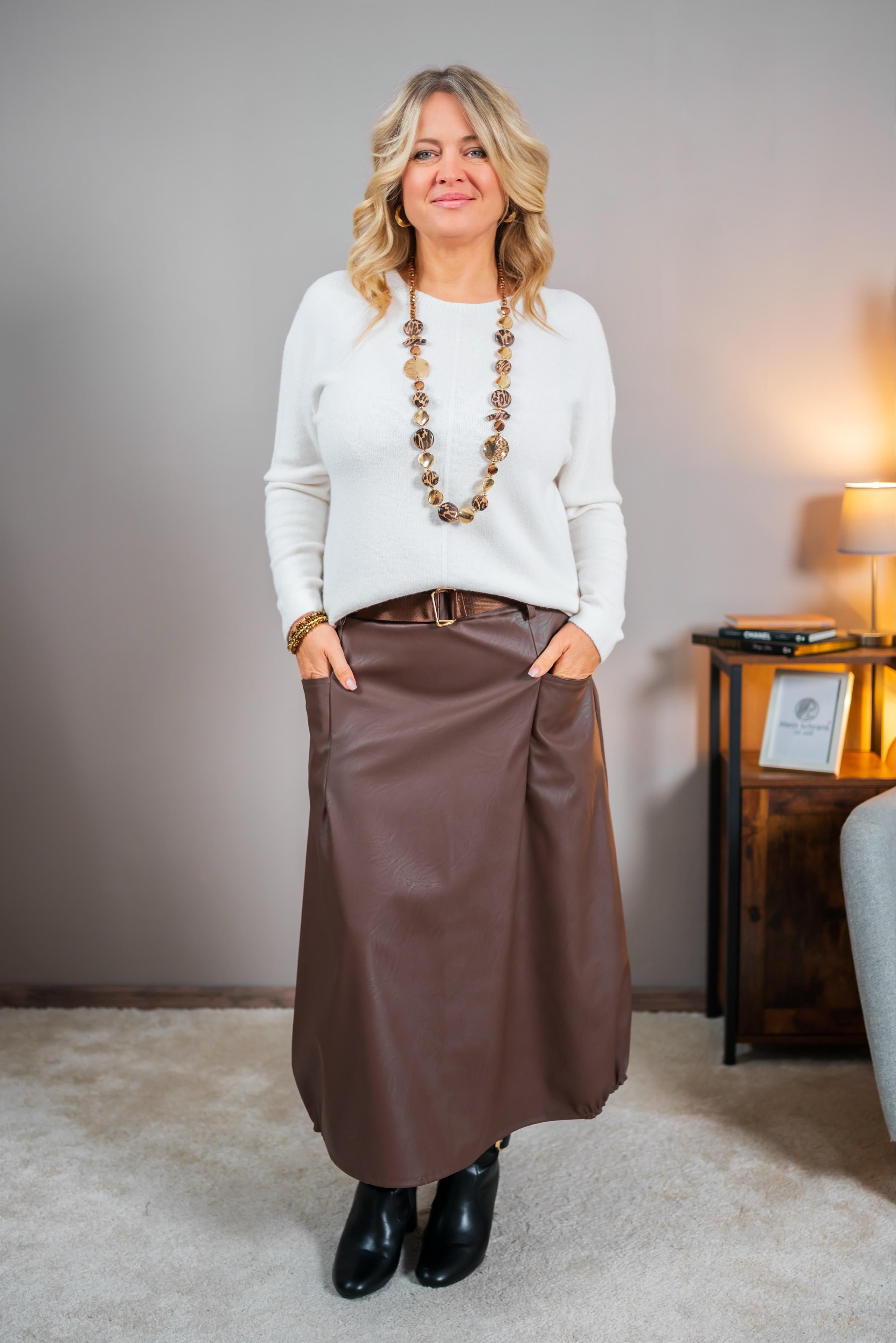 Feiner Strickpullover, creme