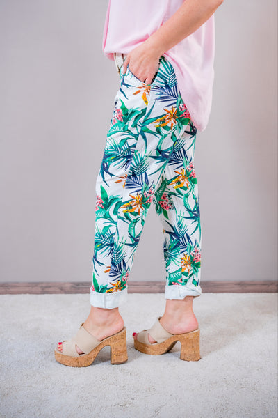 Jogger-Hose Tropical Print, mehrfarbig