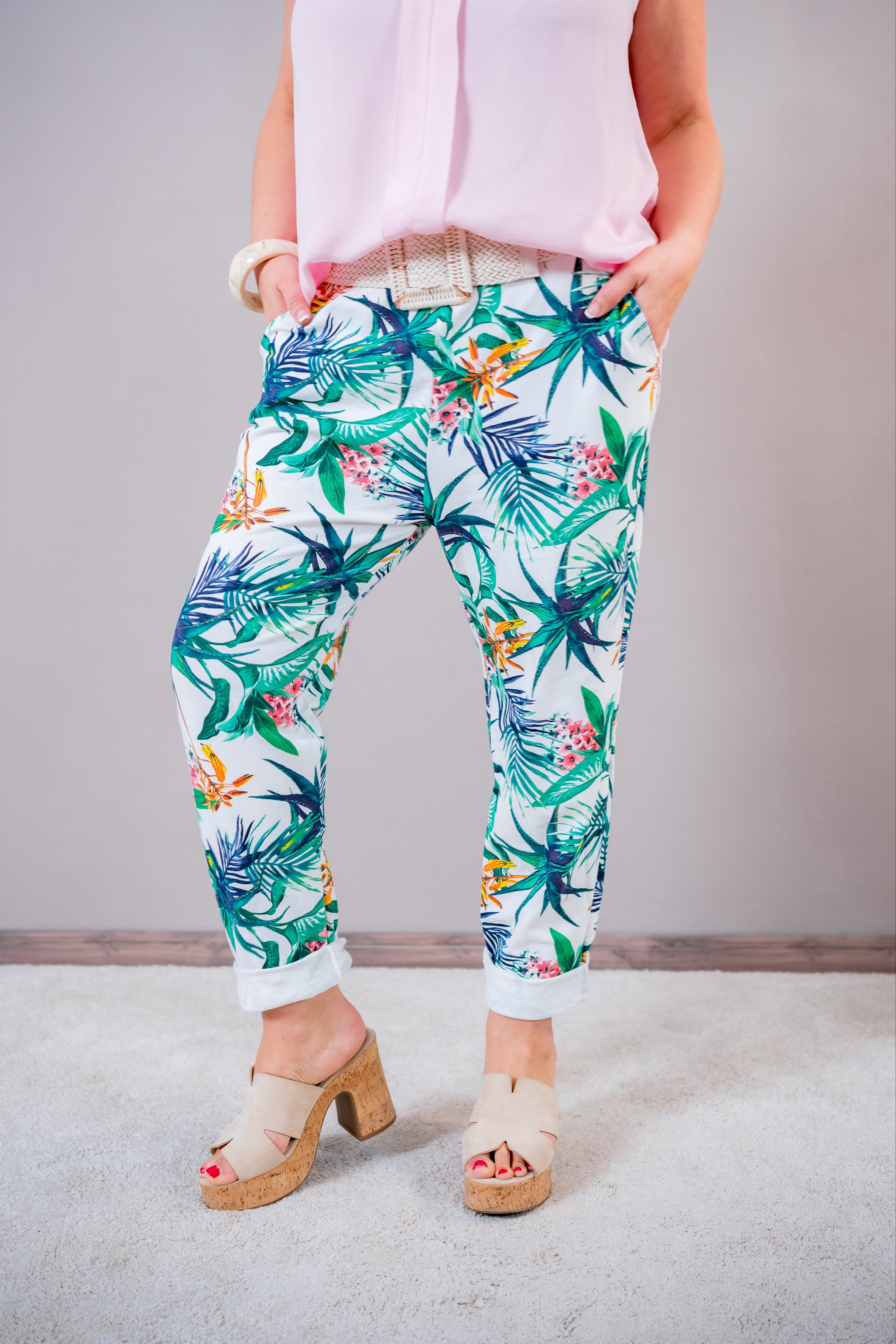Jogger-Hose Tropical Print, mehrfarbig