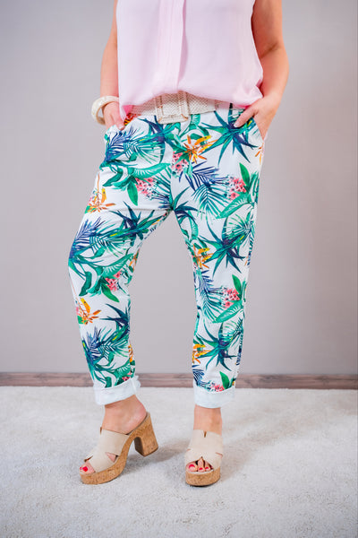 Jogger-Hose Tropical Print, mehrfarbig
