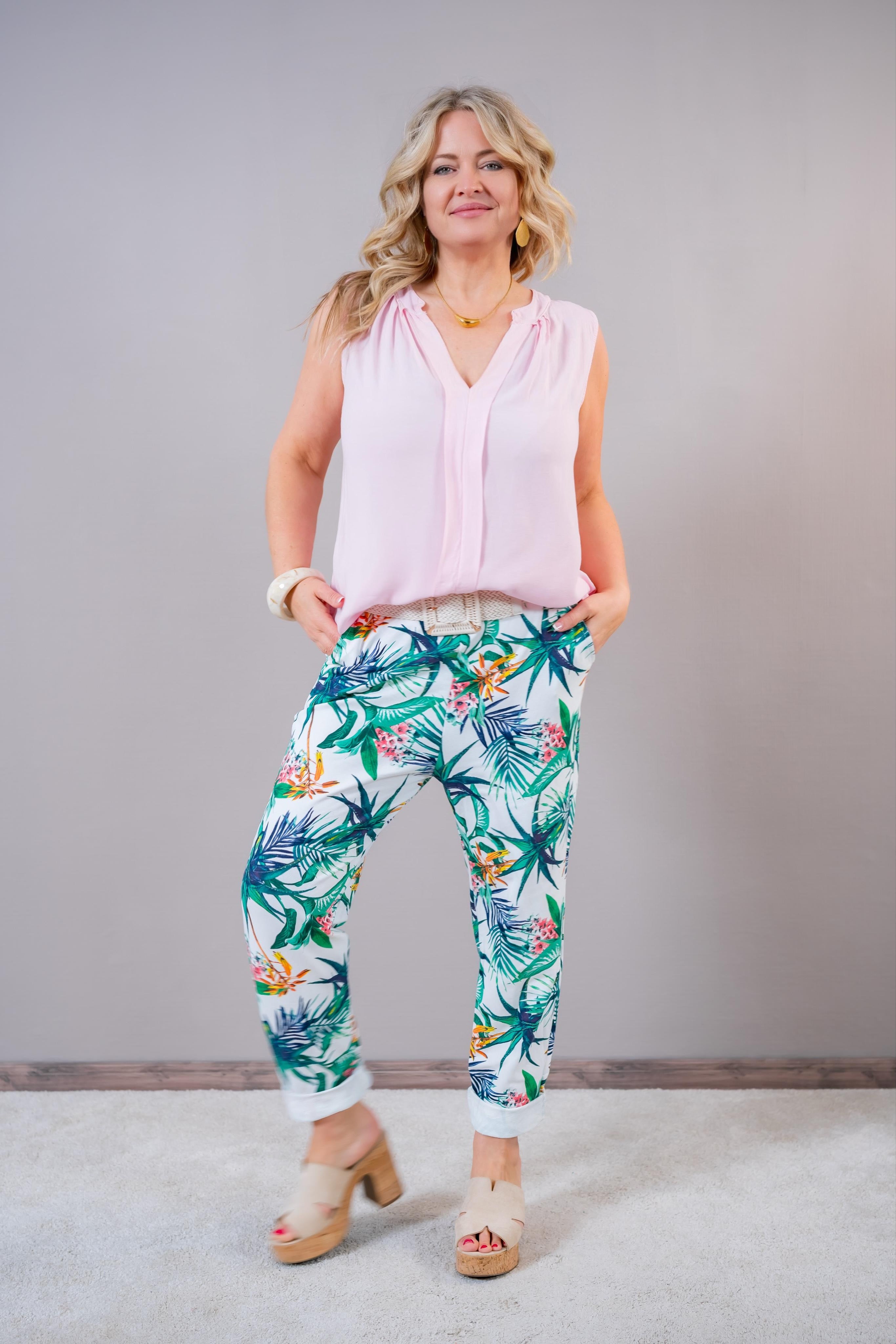 Jogger-Hose Tropical Print, mehrfarbig