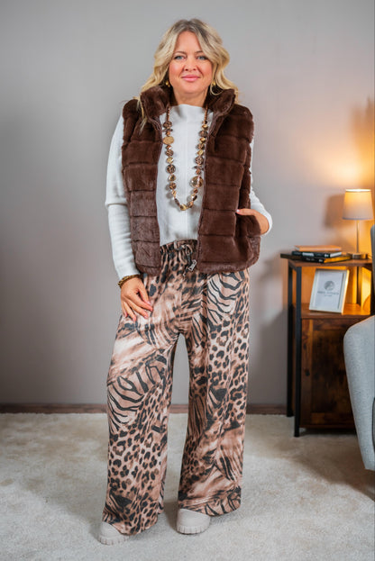 Weite Hose im Animalprint