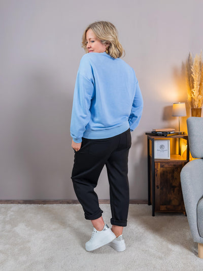 Sweatshirt mit Print, blau/pink