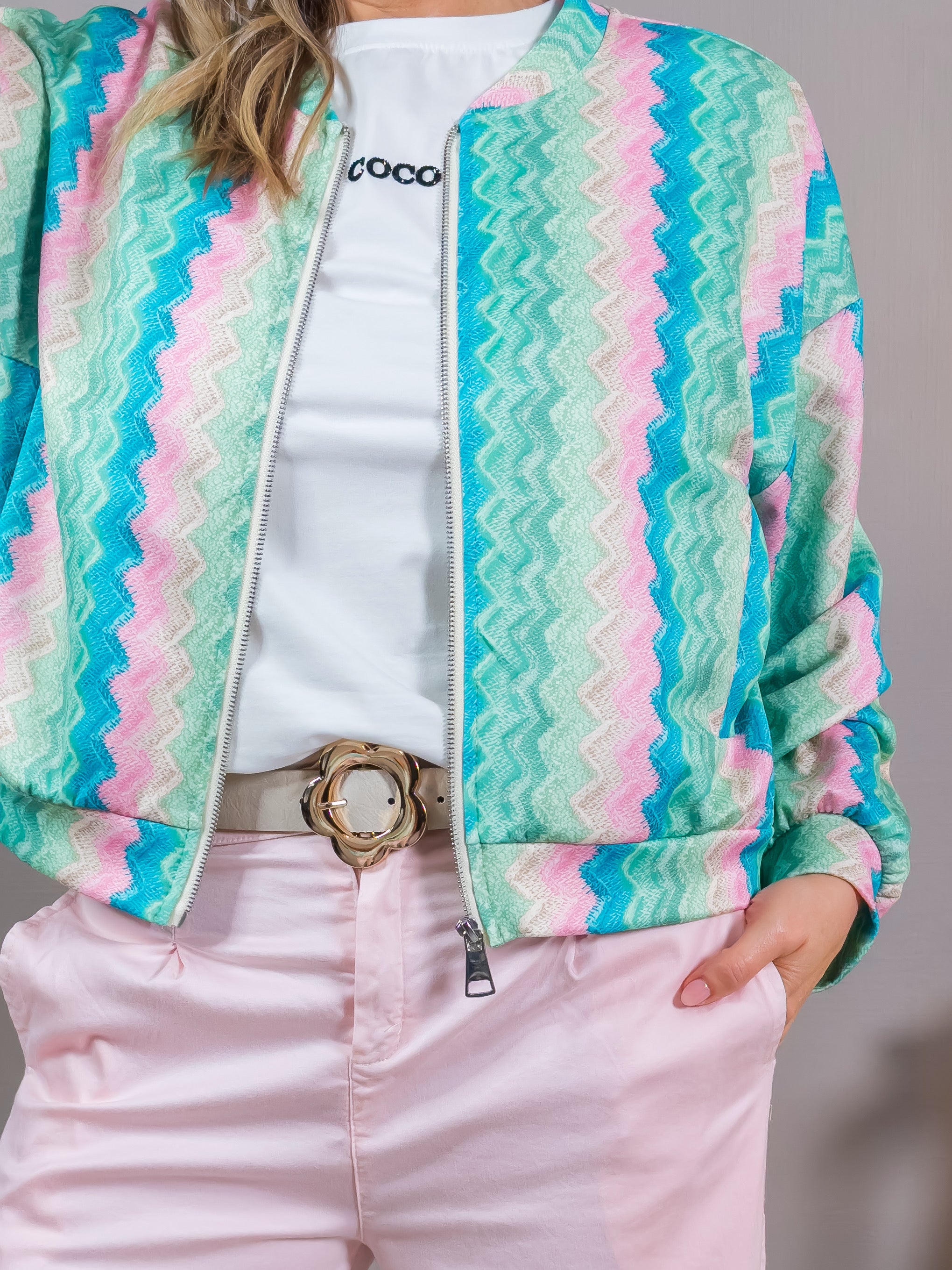 Leichte Blouson Jacke in Pastellfarben