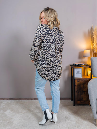 Stylische Viskose-Bluse mit Leo-Muster