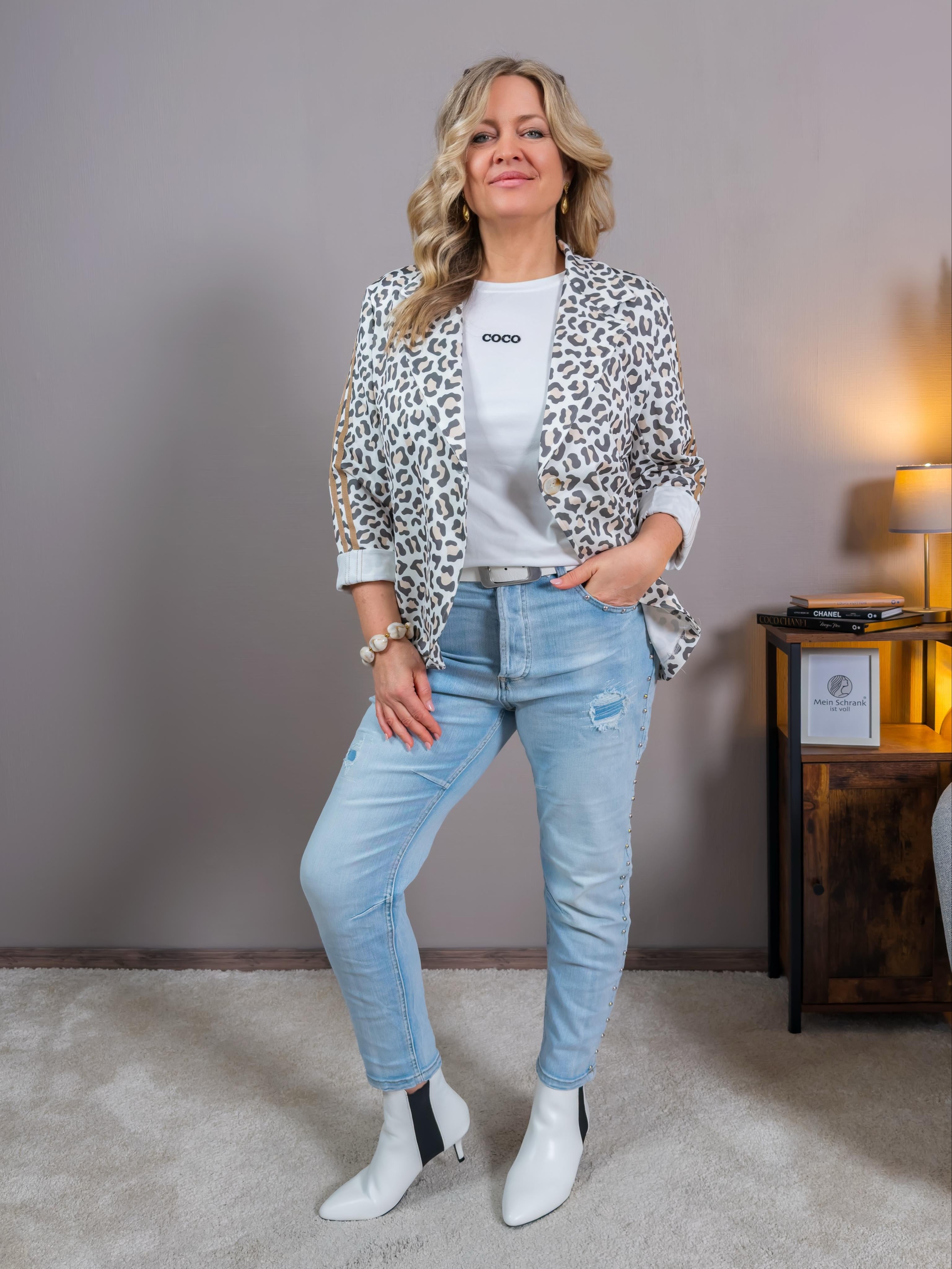 Stylischer Blazer mit Leo-Muster