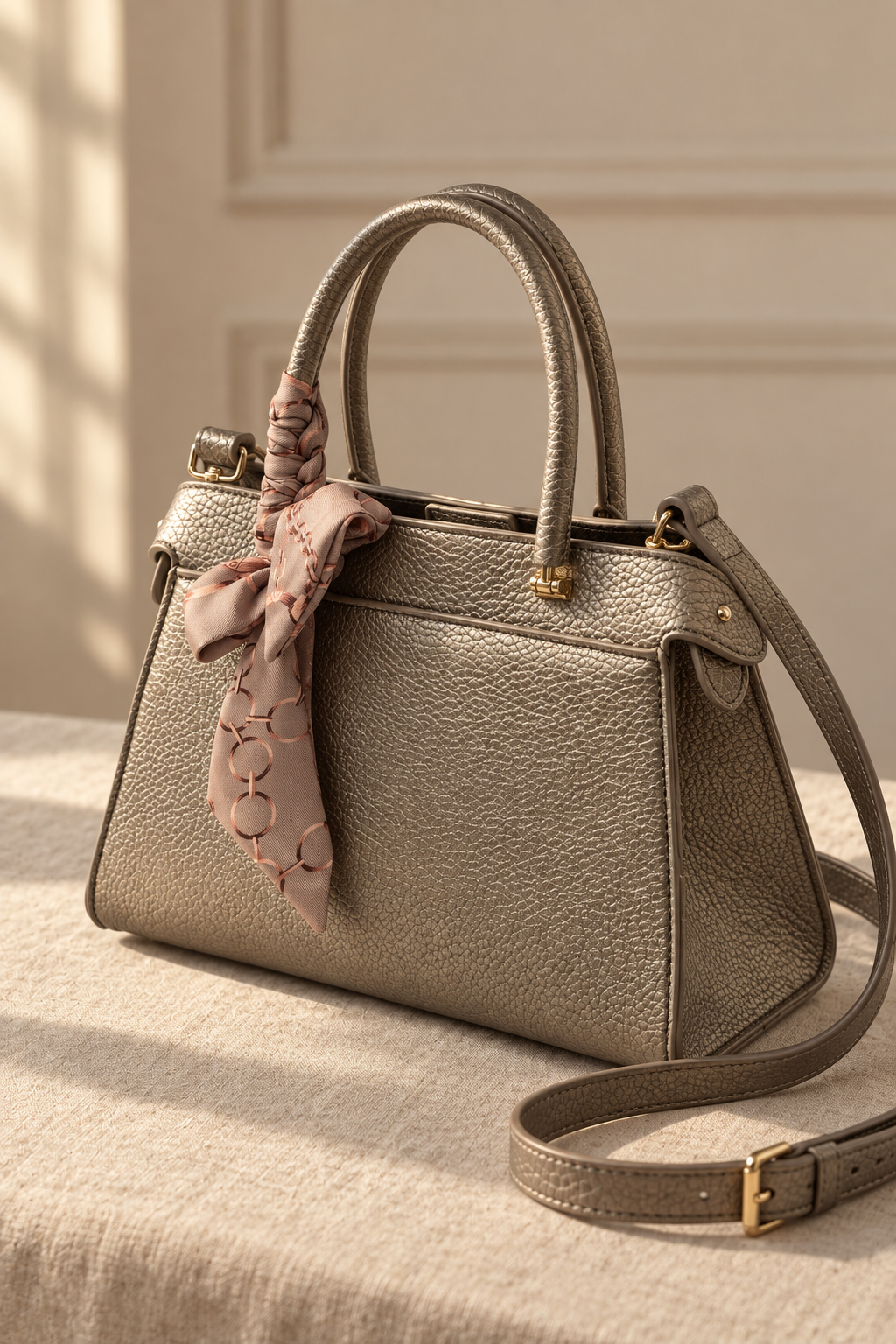 City Chic Handtasche mit Schmucktuch, bronze