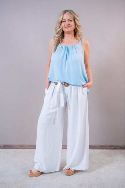 Weiße Marlene-Hose