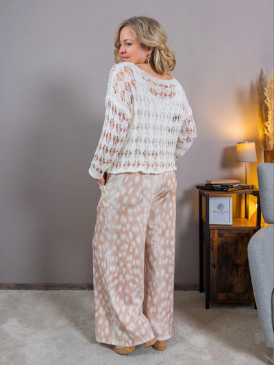 Häkelpullover, creme