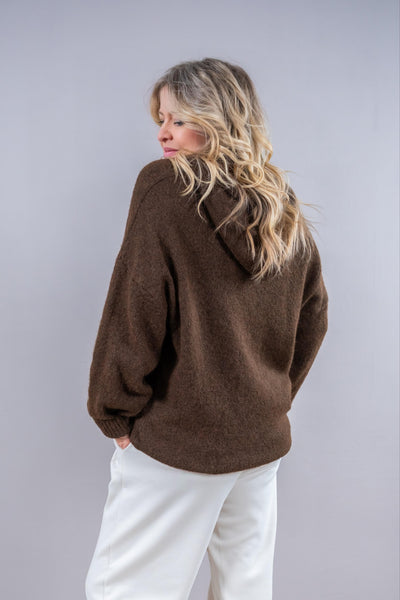 Weicher Hoodie, schokobraun/creme