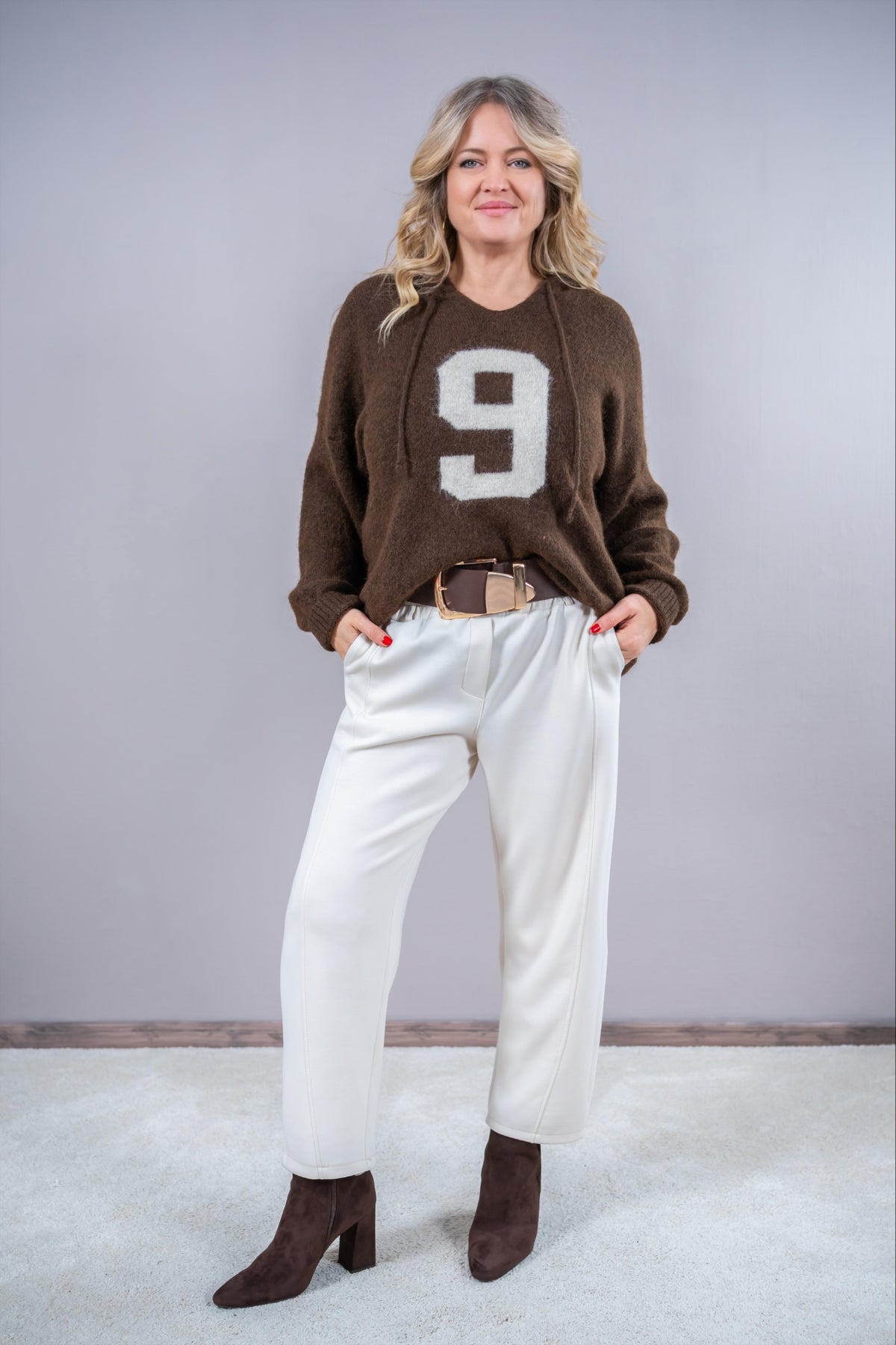Weicher Hoodie, schokobraun/creme