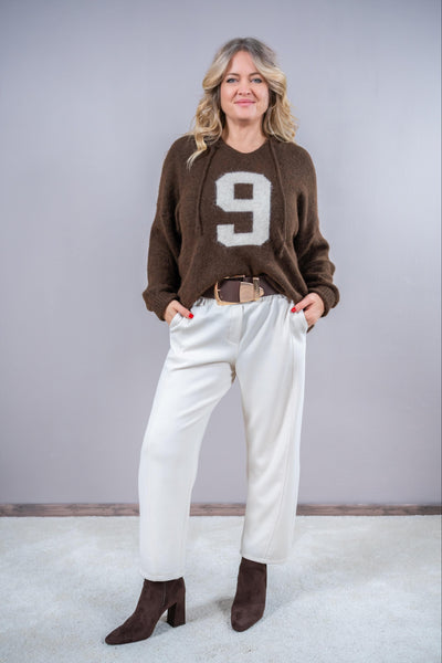 Weicher Hoodie, schokobraun/creme