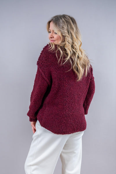 Bouclé Pullover "SOHO", bordeaux