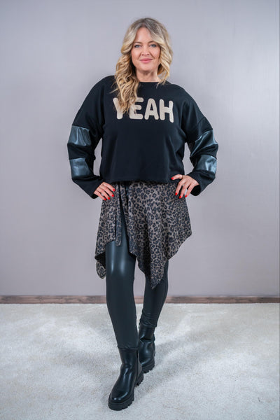 Sweatshirt "YEAH", schwarz
