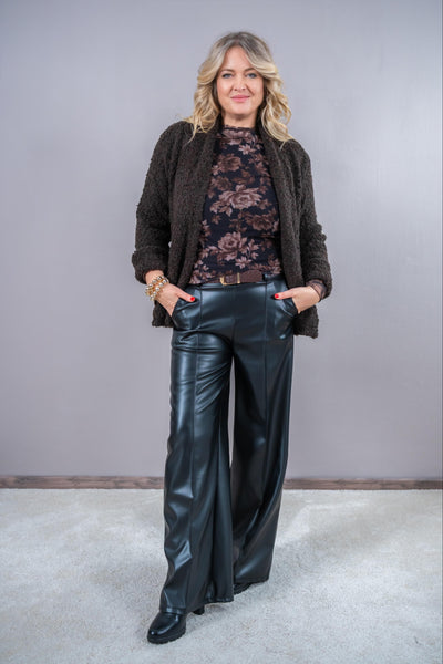 Kuschelige Bouclé-Jacke, schokobraun