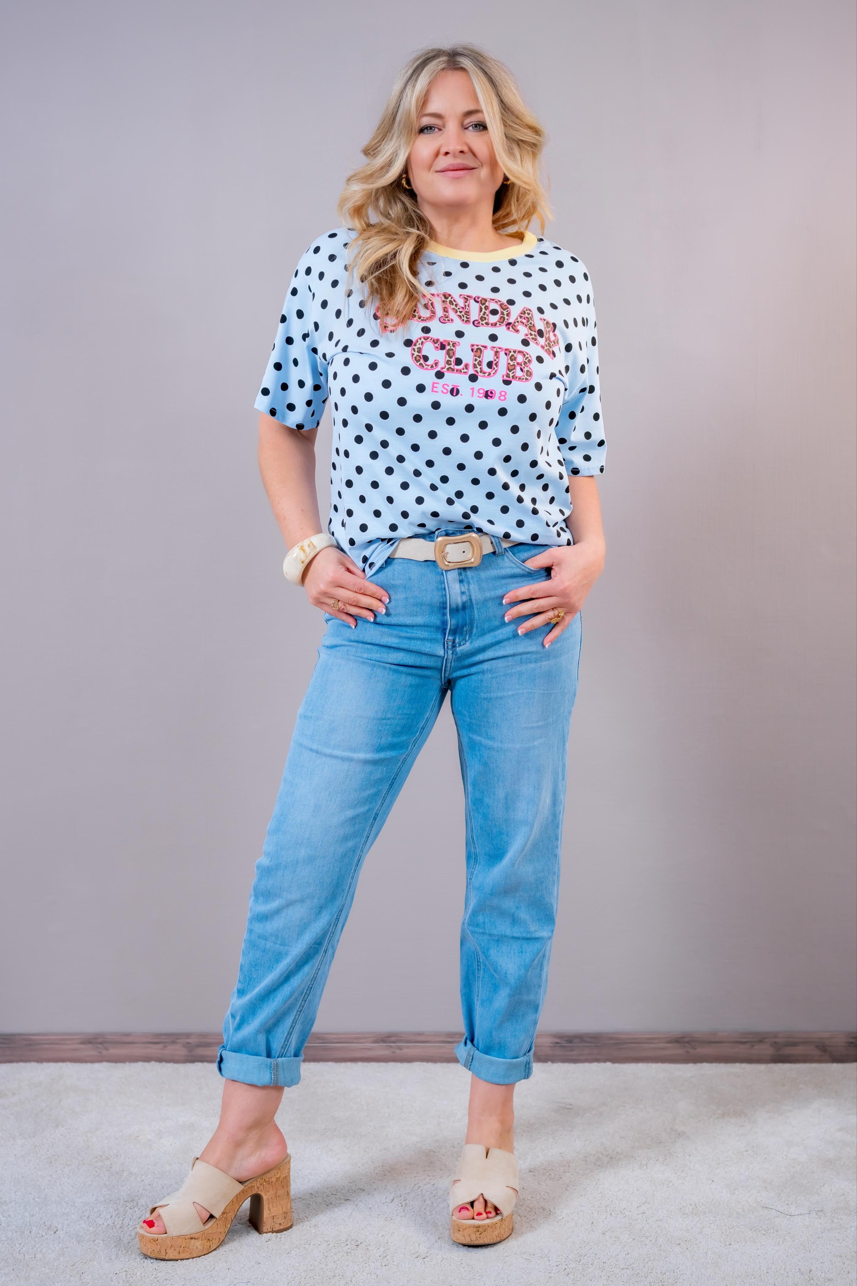 Jeans Straight-Fit mit hohem Bund, light blue