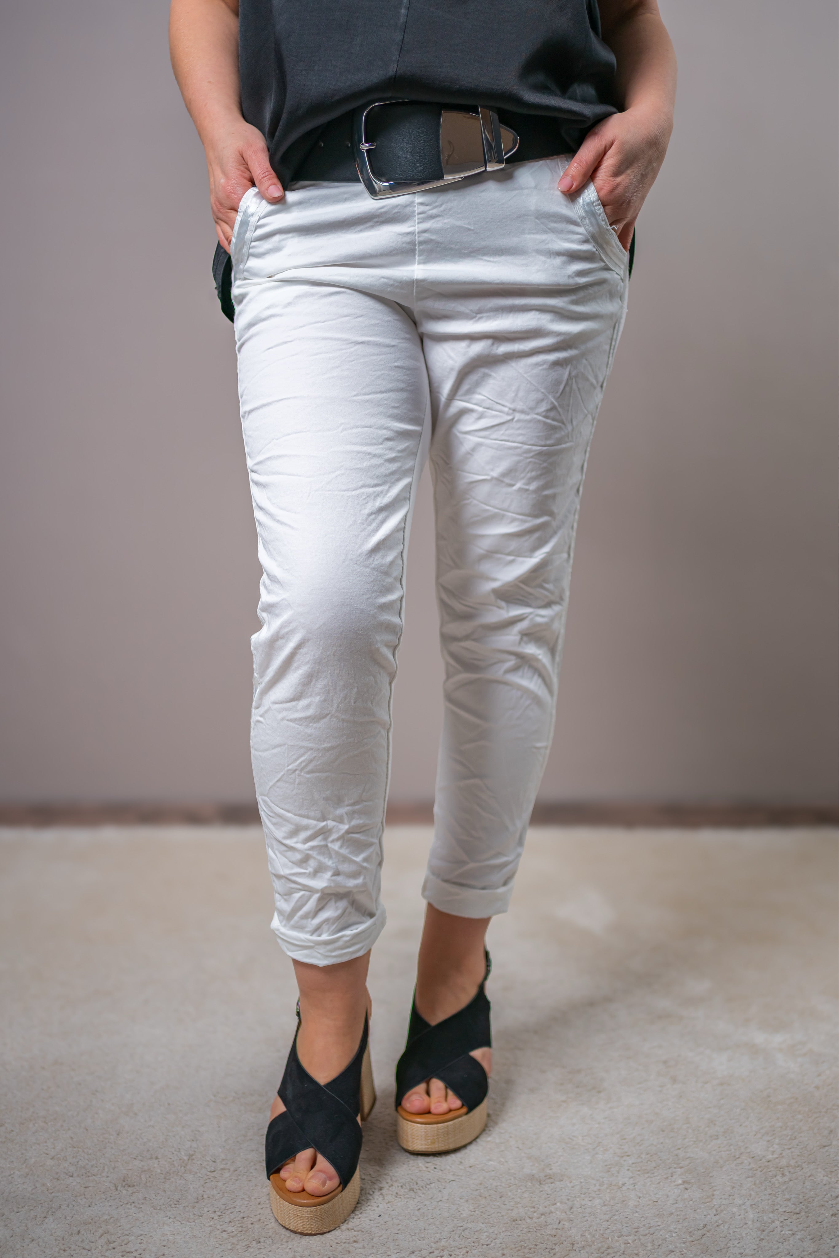 Stretchhose Casual Comfort in Wollweiß