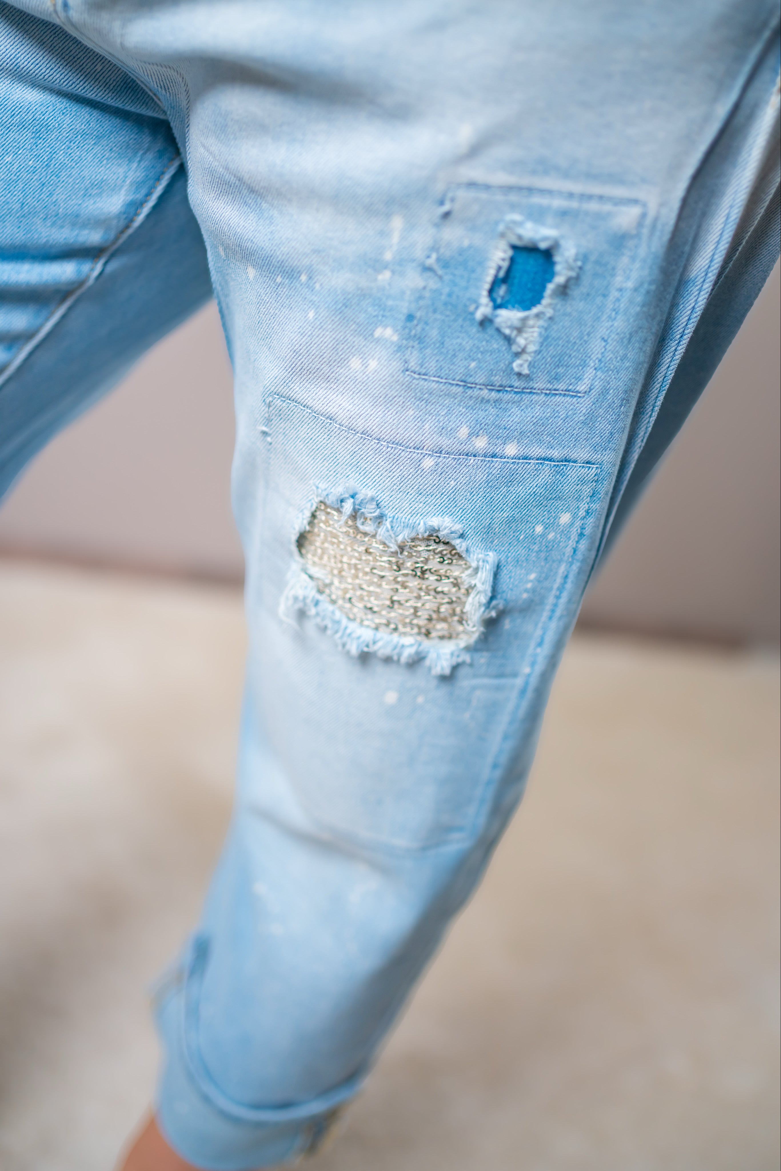 Boho Peace Jeans im Destroyed Look