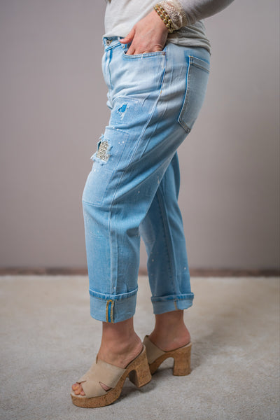 Boho Peace Jeans im Destroyed Look