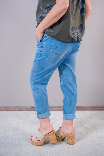 Schlupfjeans, light blue
