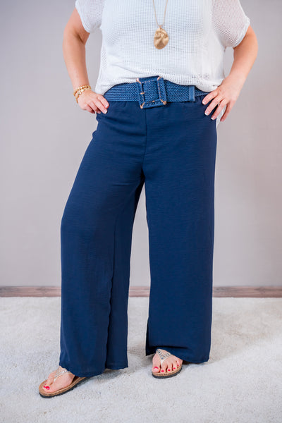 Elegante weite Hose, dunkelblau