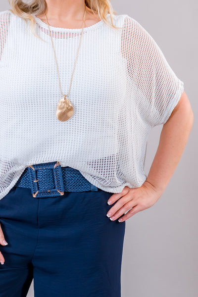 Oversize Netz Shirt, weiß