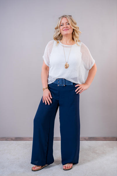 Elegante weite Hose, dunkelblau