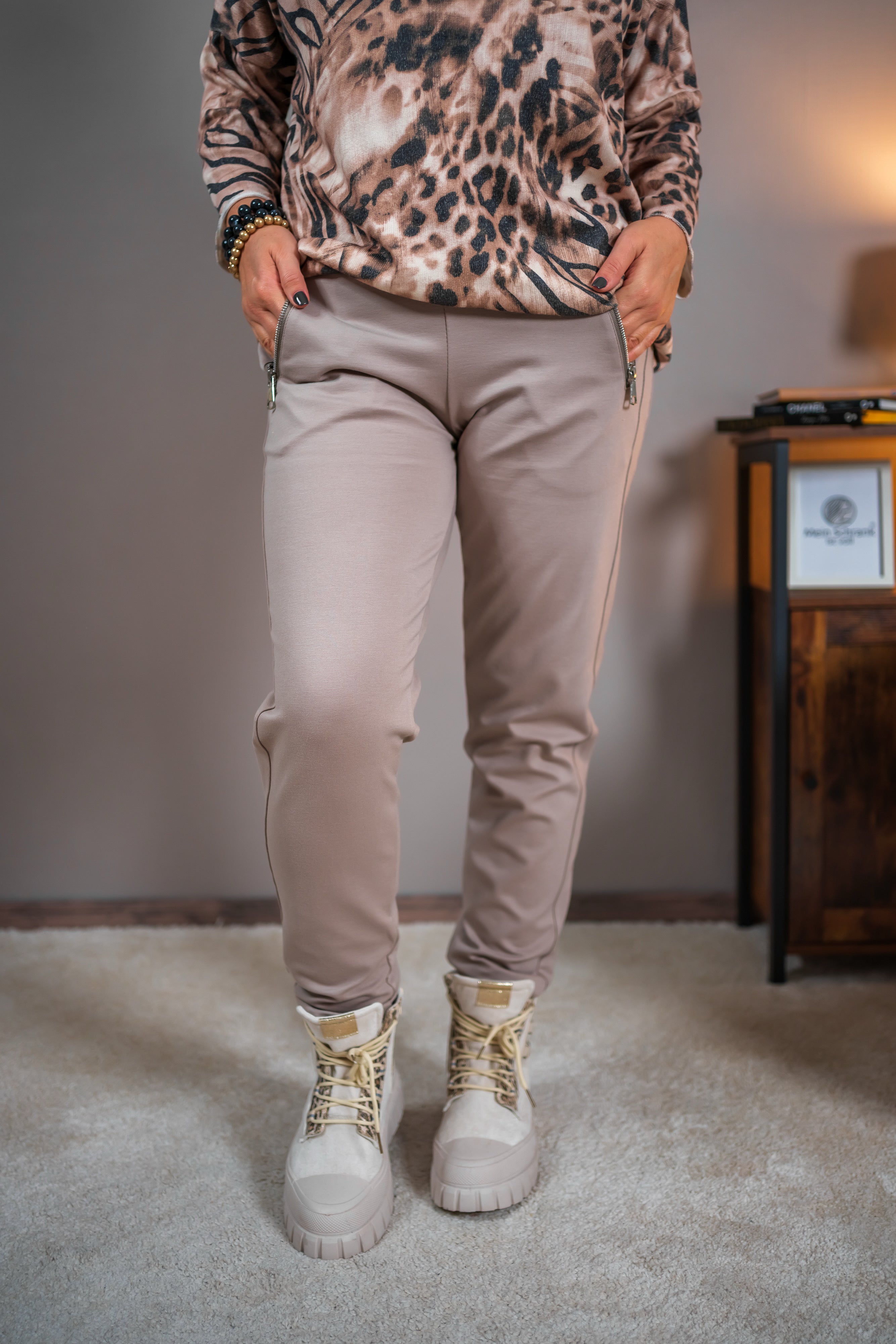 Stretchhose, taupe