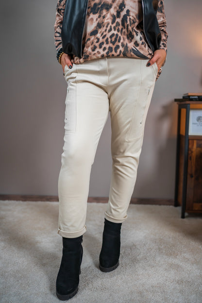 Stretchhose, creme