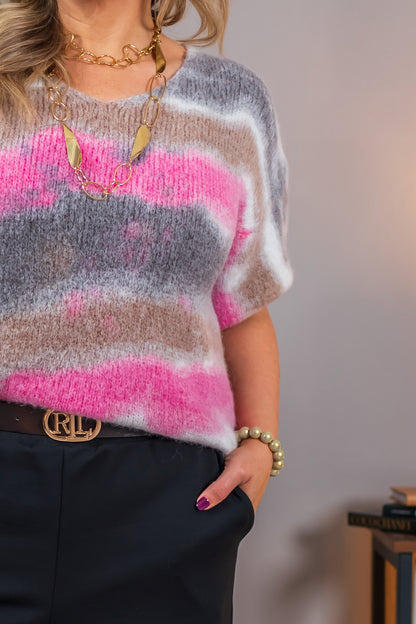 Strickpullover mit farbigen Blockstreifen, mehrfarbig