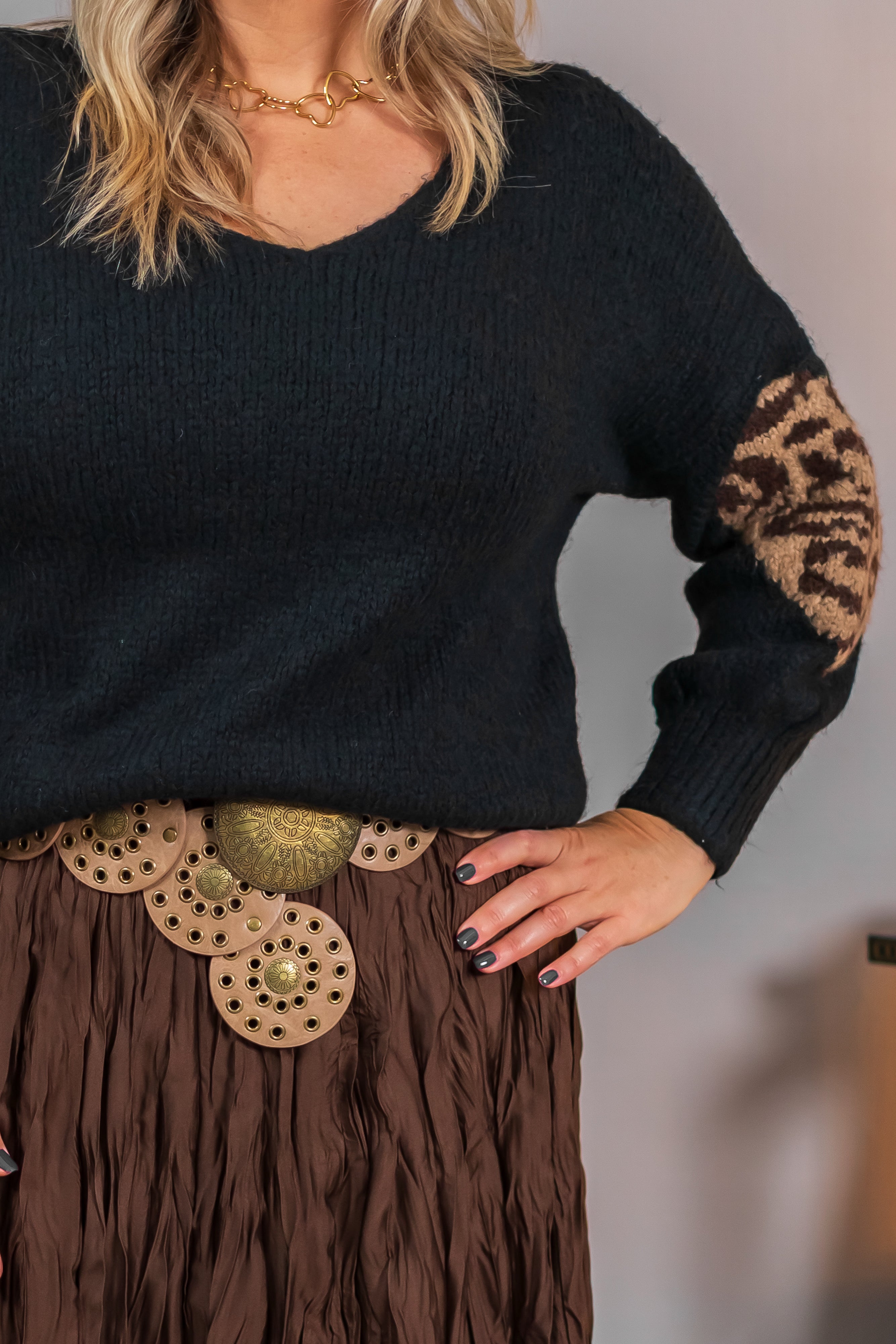 Strickpullover, schwarz