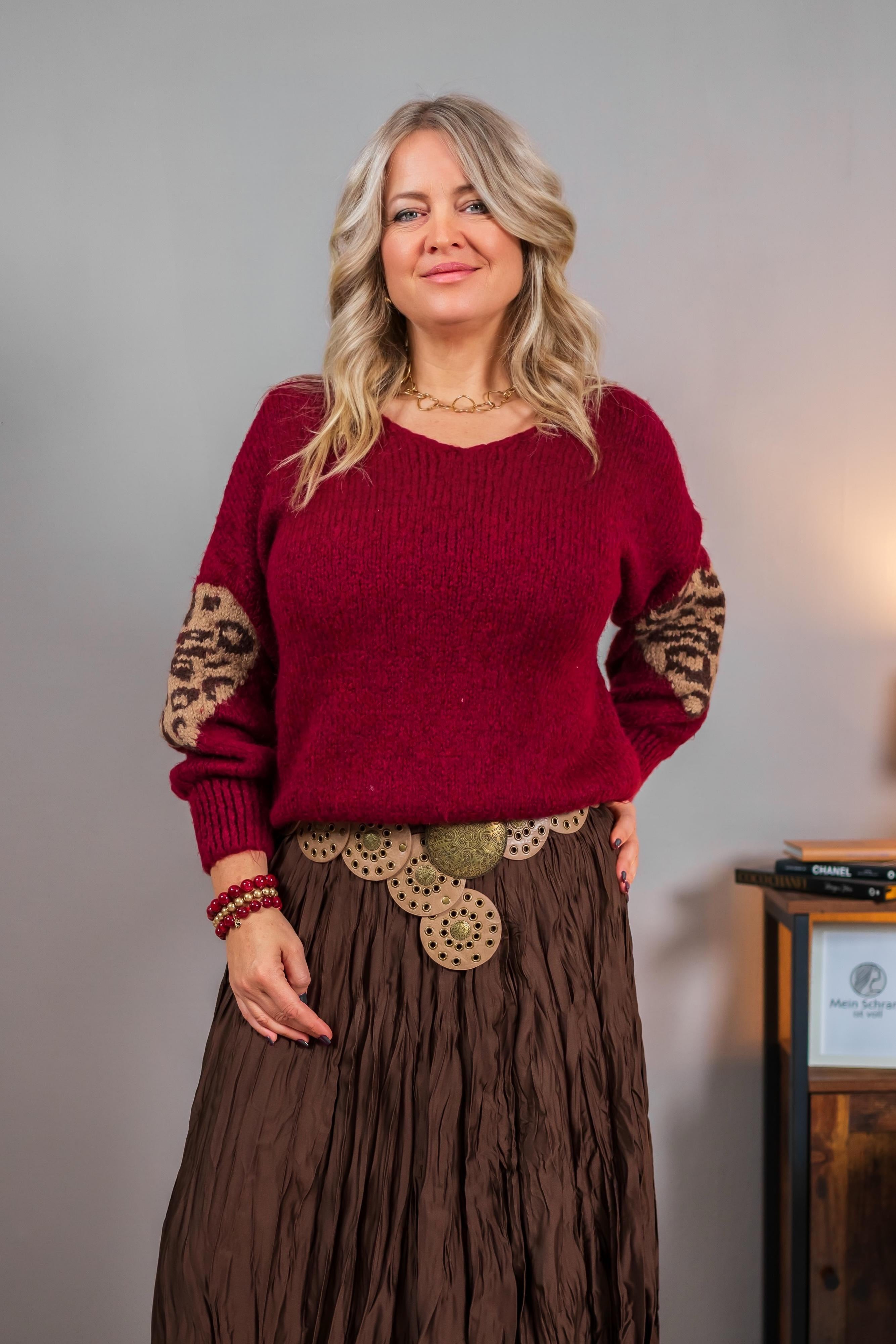 Strickpullover, bordeaux